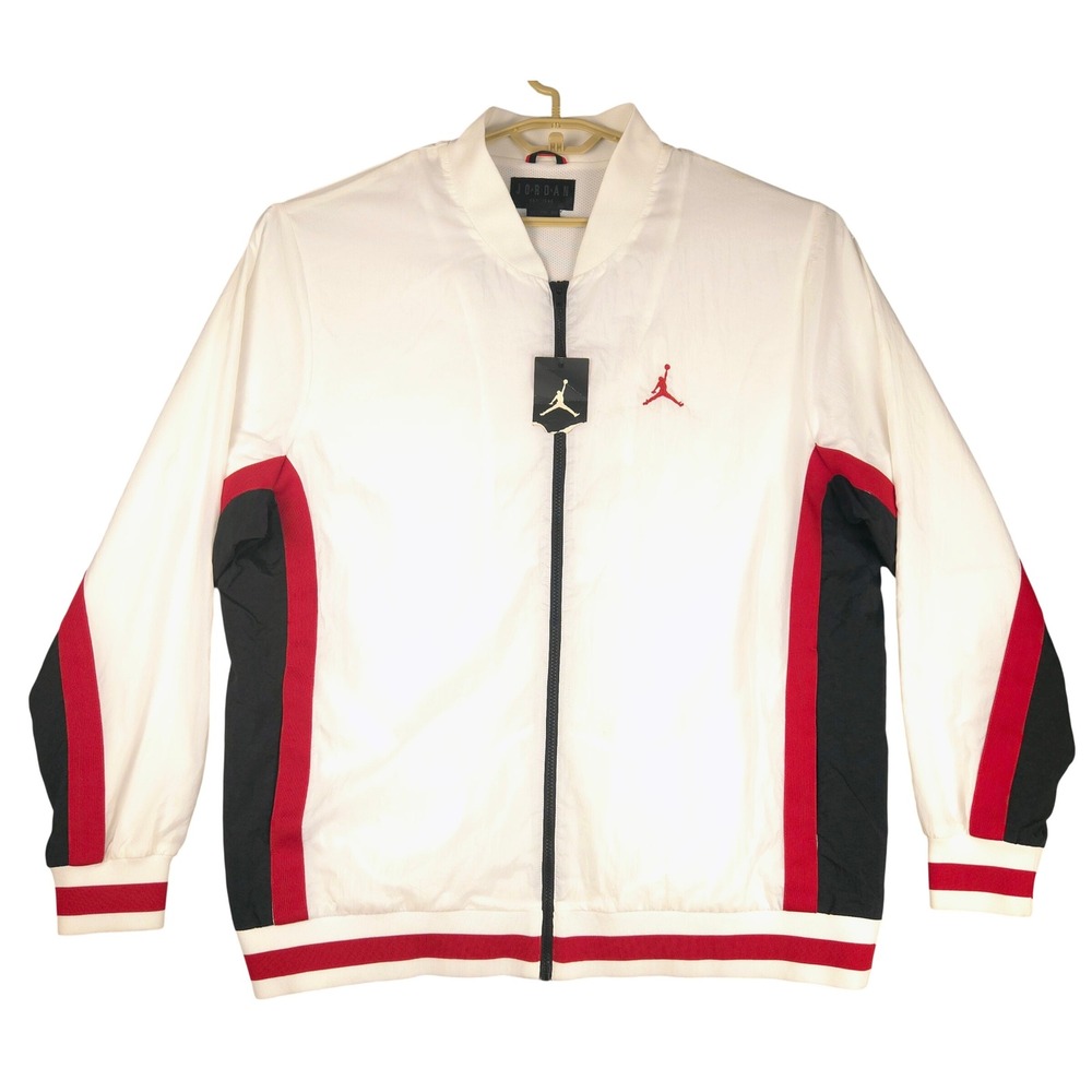 Jordan Sportswear Wings Windbreaker White Red Black AQ1785-100 Mens XXL NWT READ